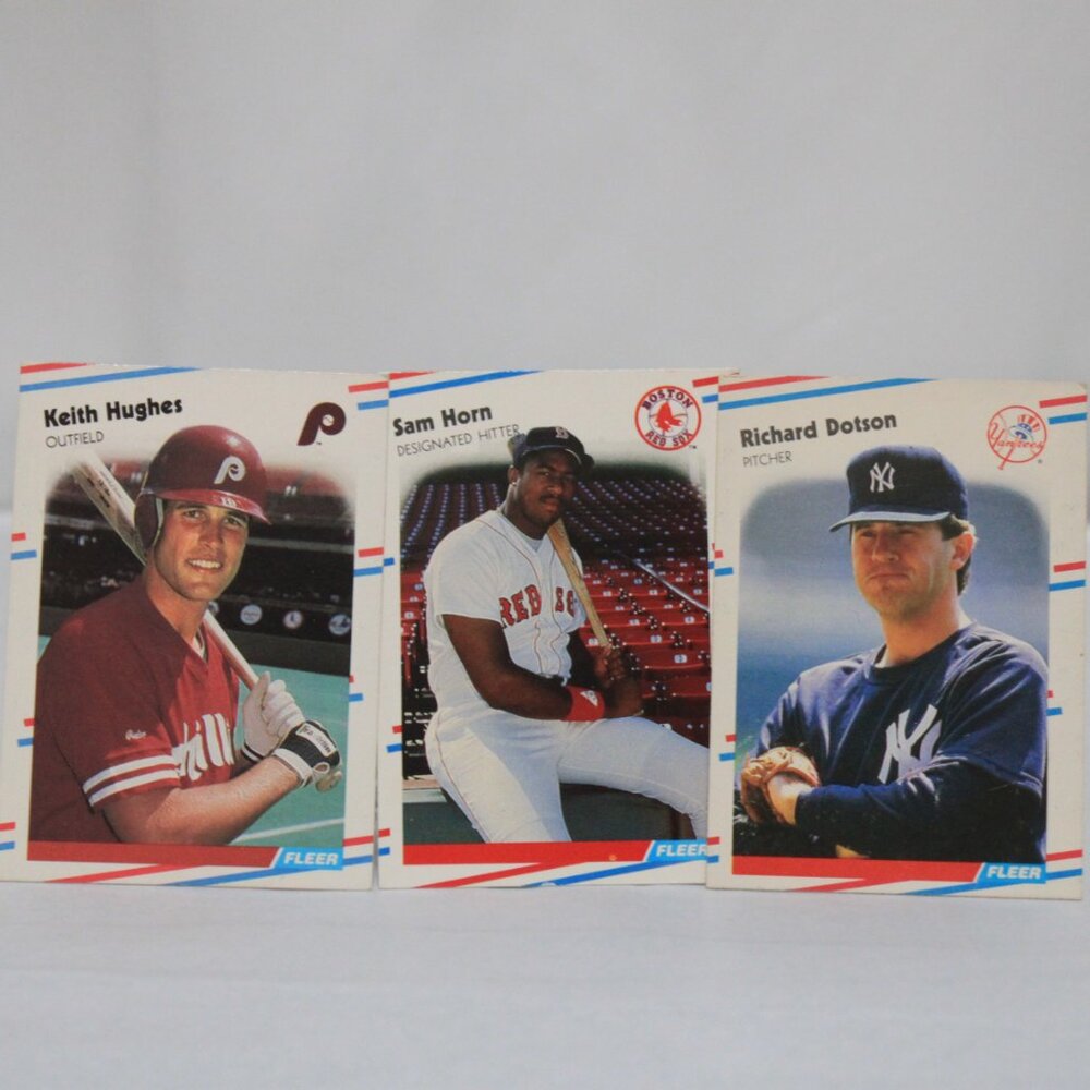 Set of 3 Vintage 1988 Fleer MLB Baseball Cards